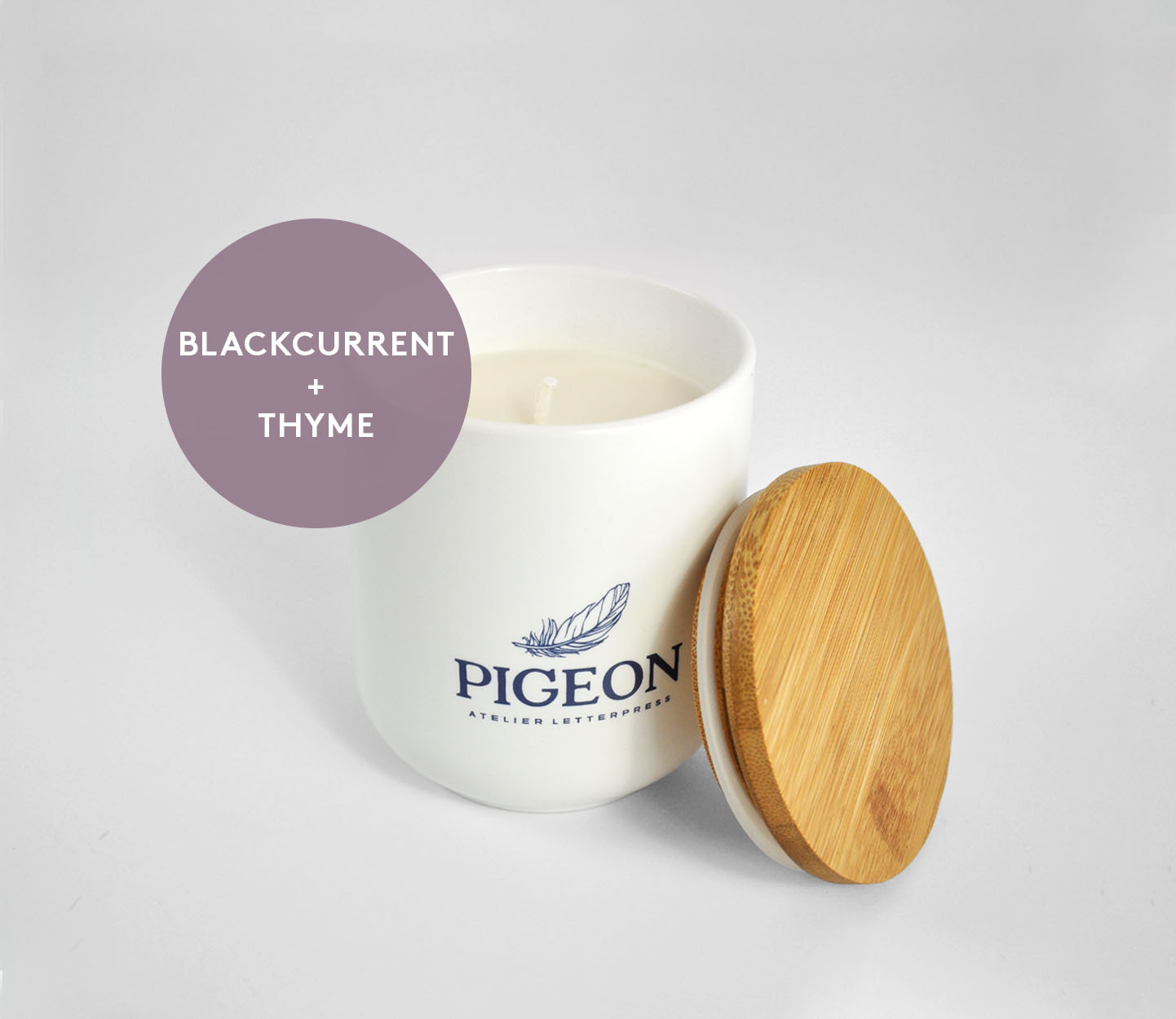 Soy Wax Candle - Blackcurrant + Thyme - Pigeon Atelier Letterpress