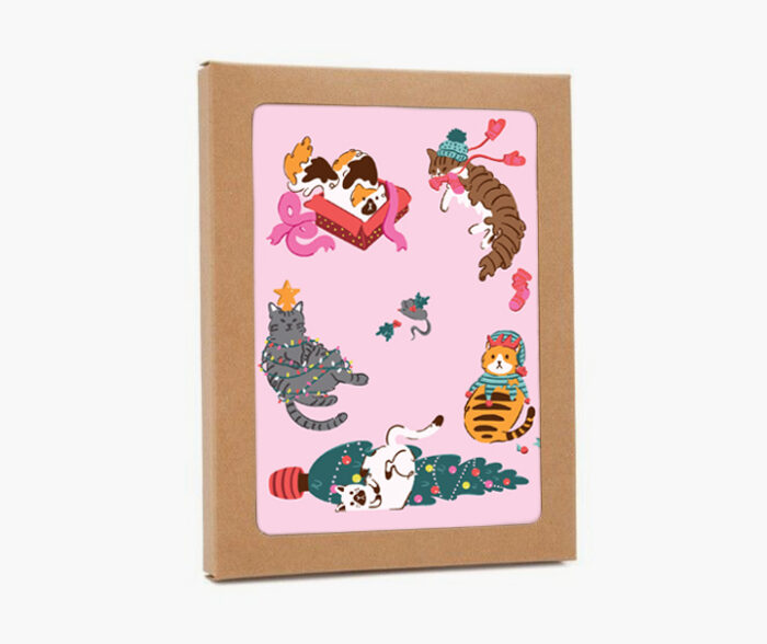 Carte de souhaits - Boîte de 9 cartes - Rose