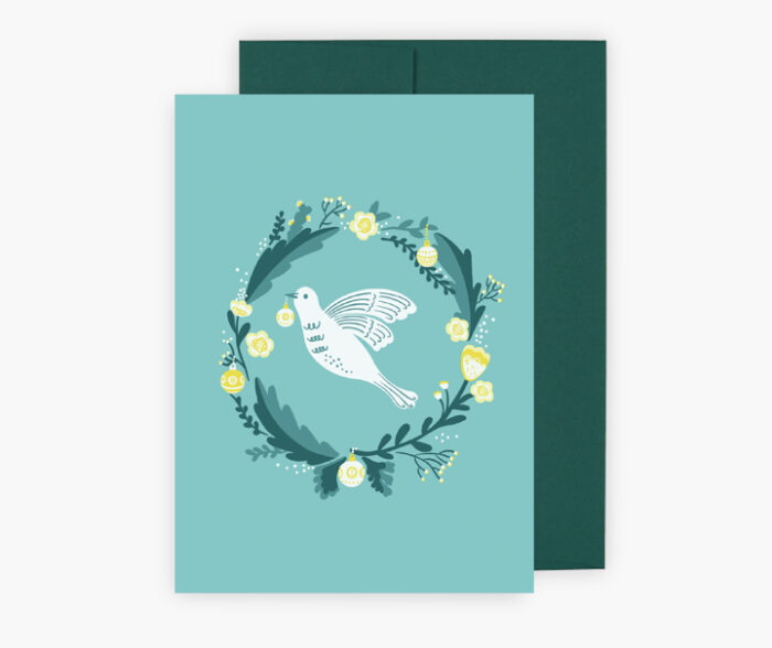 Carte de souhaits - Colombe d'espoir - Chartreuse